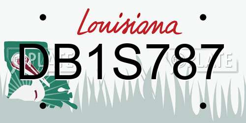 DB1S787 Louisiana License Plate