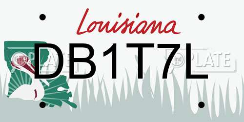 DB1T7L Louisiana License Plate