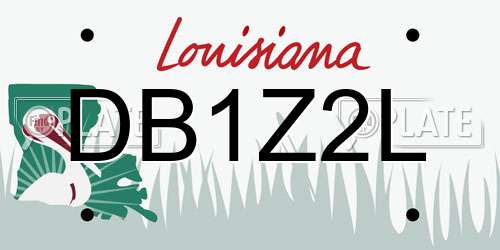 DB1Z2L Louisiana License Plate