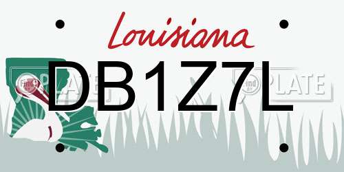 DB1Z7L Louisiana License Plate