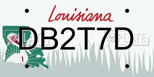 DB2T7D Louisiana License Plate