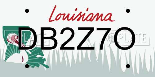 DB2Z7O Louisiana License Plate