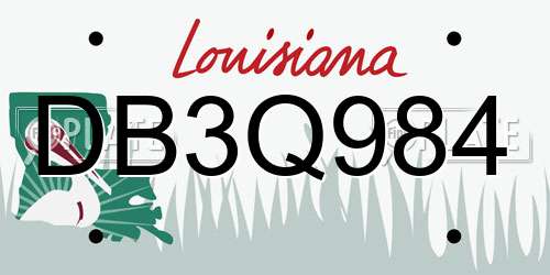 DB3Q984 Louisiana License Plate