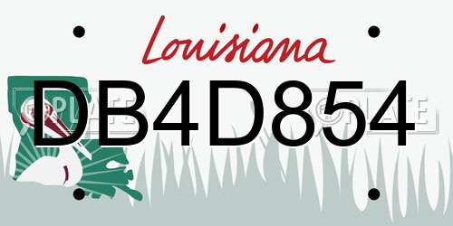 DB4D854 Louisiana License Plate