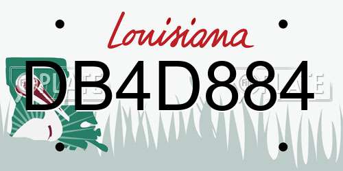 DB4D884 Louisiana License Plate