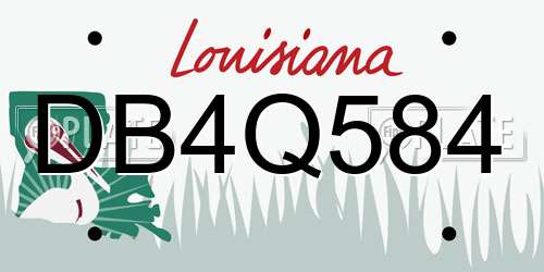 DB4Q584 Louisiana License Plate