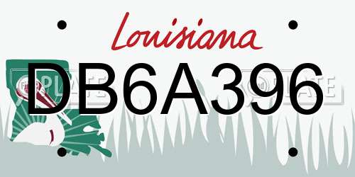 DB6A396 Louisiana License Plate