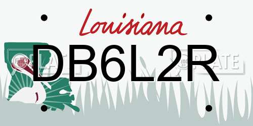 DB6L2R Louisiana License Plate