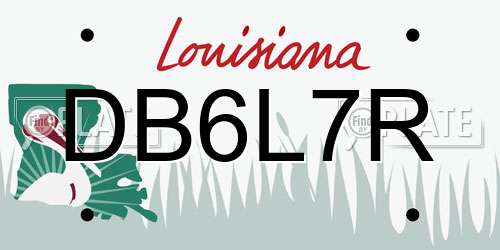 DB6L7R Louisiana License Plate