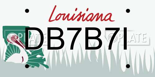 DB7B7I Louisiana License Plate