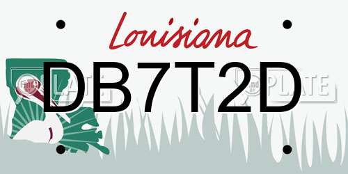 DB7T2D Louisiana License Plate