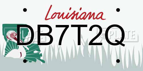 DB7T2Q Louisiana License Plate