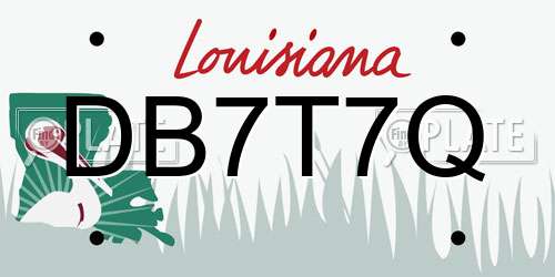 DB7T7Q Louisiana License Plate