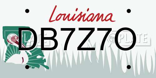 DB7Z7O Louisiana License Plate
