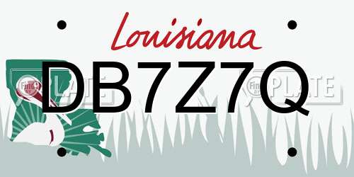 DB7Z7Q Louisiana License Plate