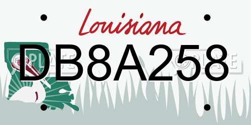 DB8A258 Louisiana License Plate