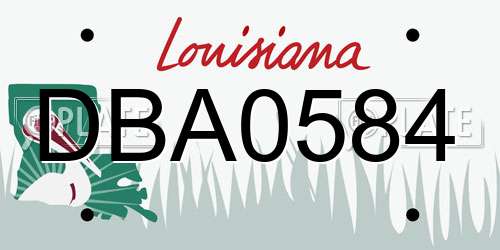 DBA0584 Louisiana License Plate