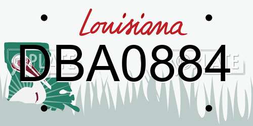 DBA0884 Louisiana License Plate