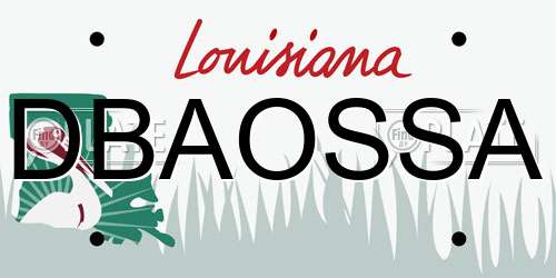 DBAOSSA Louisiana License Plate