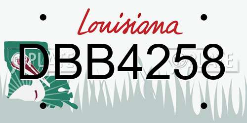 DBB4258 Louisiana License Plate