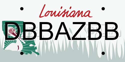DBBAZBB Louisiana License Plate