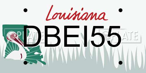 DBEI55 Louisiana License Plate
