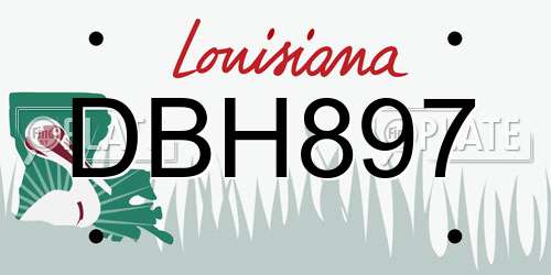 DBH897 Louisiana License Plate