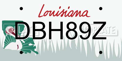 DBH89Z Louisiana License Plate