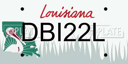 DBI22L Louisiana License Plate