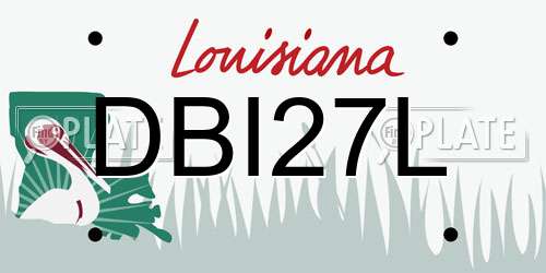 DBI27L Louisiana License Plate
