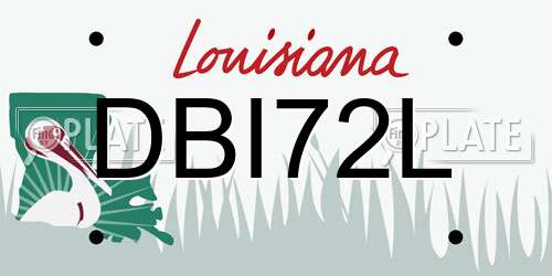 DBI72L Louisiana License Plate
