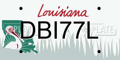 DBI77L Louisiana License Plate