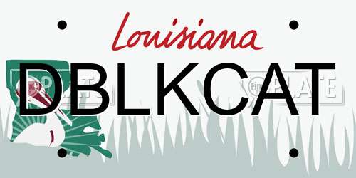 DBLKCAT Louisiana License Plate