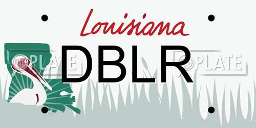 DBLR Louisiana License Plate