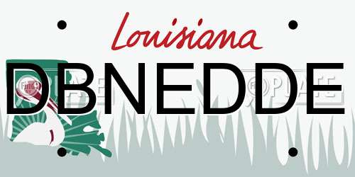 DBNEDDE Louisiana License Plate