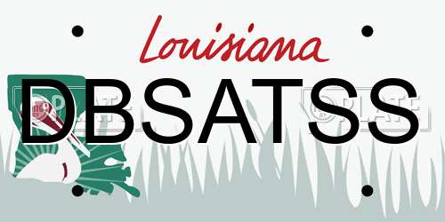 DBSATSS Louisiana License Plate