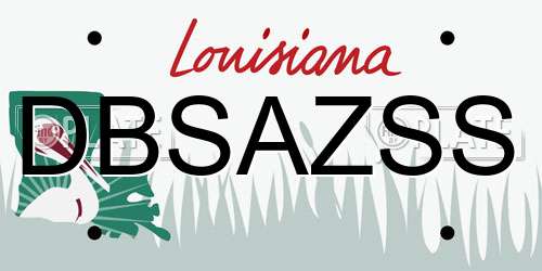 DBSAZSS Louisiana License Plate