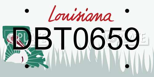 DBT0659 Louisiana License Plate