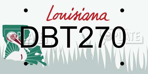 DBT270 Louisiana License Plate