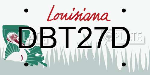DBT27D Louisiana License Plate