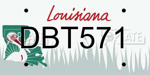 DBT571 Louisiana License Plate