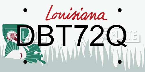 DBT72Q Louisiana License Plate