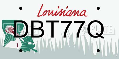 DBT77Q Louisiana License Plate