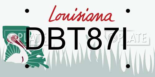 DBT87I Louisiana License Plate