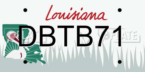 DBTB71 Louisiana License Plate