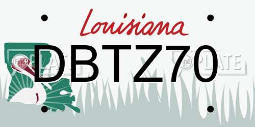 DBTZ70 Louisiana License Plate