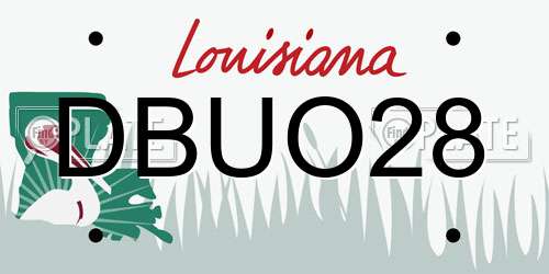 DBUO28 Louisiana License Plate