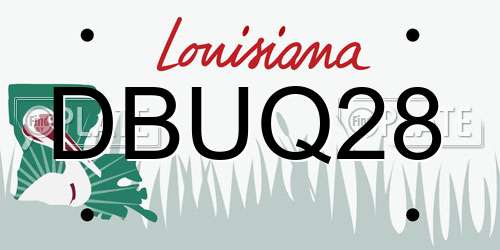 DBUQ28 Louisiana License Plate