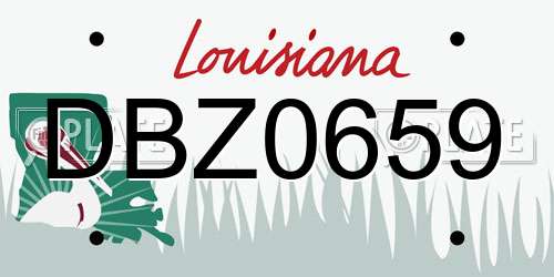 DBZ0659 Louisiana License Plate