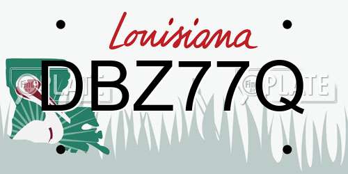 DBZ77Q Louisiana License Plate